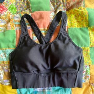 Under Armour Longline Black Sports Bra Size Small